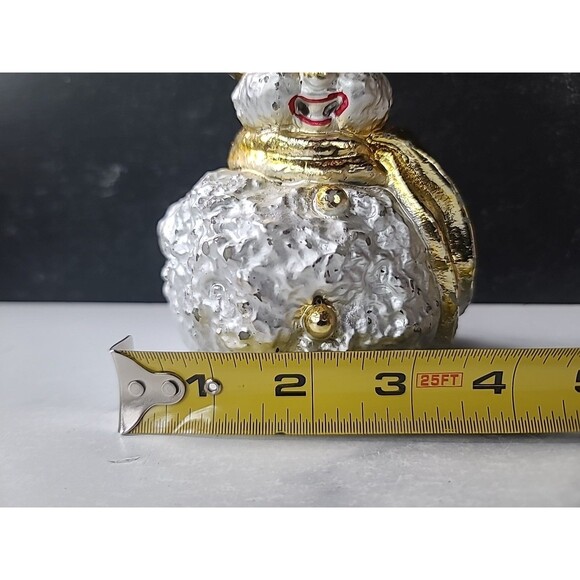 Snowman Shaped Candle Gold Hat And Scarf, READ Description - Picture 5 of 10